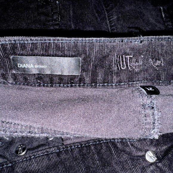 Kut from the Kloth Diana Stretch Corduroy Skinny Jeans Pants Black 5-Pocket 12 - Picture 5 of 7